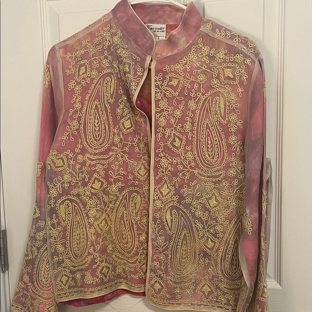 Elegant Paisley Women's Silk Blazer